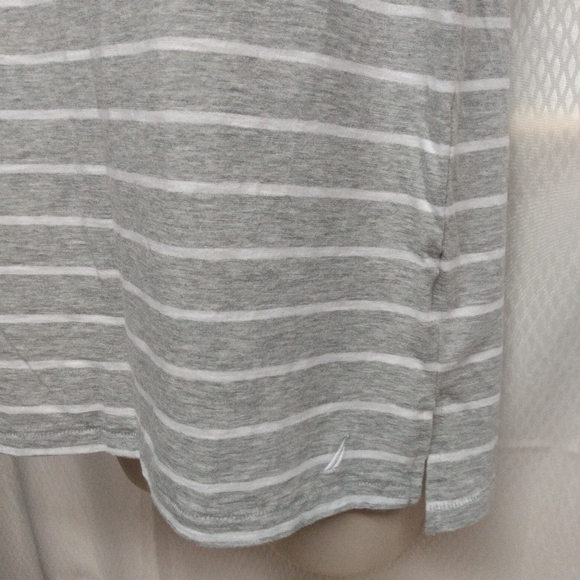 Nautica Strip Sleeveless Top, M, Grey/White, pre-owned - Picture 3 of 6